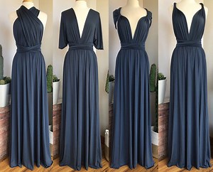 DUSK BLUE Bridesmaid Dress/ Custom Length / Convertible Dress / Infinity Dress/ Multiway Dress/ Multi Wrap Dress / Plus Size / - Etsy