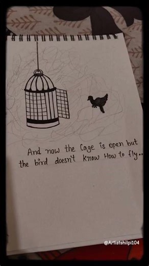 Open Cage, Silent Fear 💔😮#shorts #art #viral #drawing #emotional #shortsfeed #ytshorts...