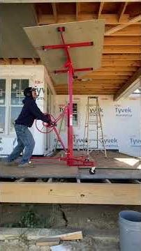Installing 4x8 Hardie ceiling with drywall lift #workerlife