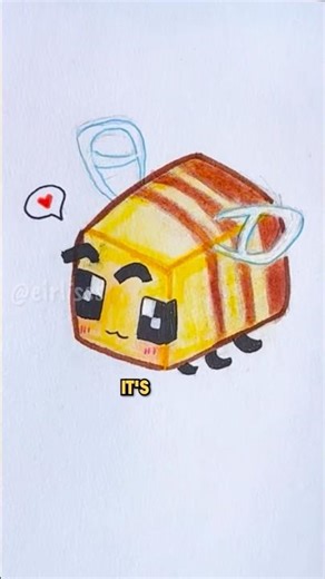 Drawing MINECRAFT Mobs Day 1 🐝 #minecraft #art #shorts