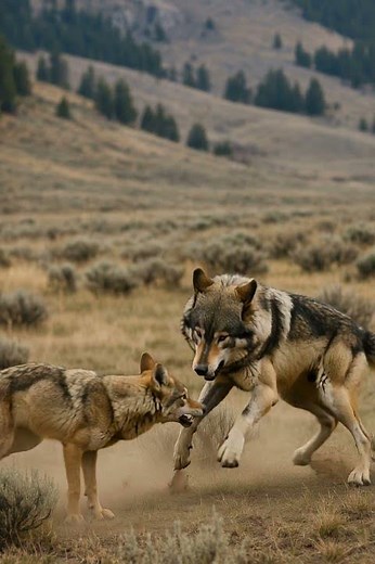 Wolf vs Coyote: Wild Showdown #shorts #wildlife #wolf #animalfight #animals #coyote