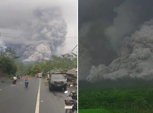Les images impressionnantes de l’éruption d’un volcan sur l’île de Java, le niveau d’alerte maximal déclenché