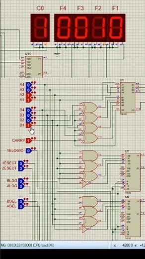 ⚡ ALU de 4 bits en Proteus