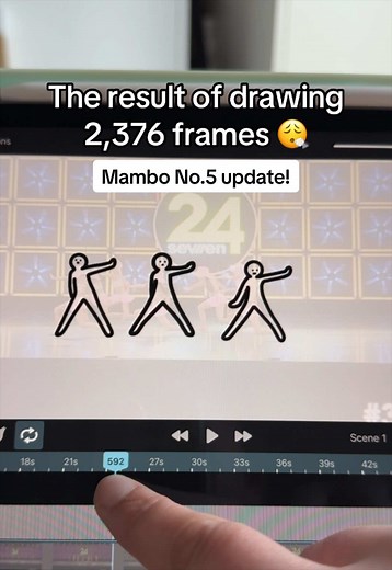 One of my favourite results yet 😭 2,376 drawings and THREE groovy guys!! Rotoscope animation of Molly Long’s ‘Mambo Number 5’ dance choreo with Project 21. This is an old dance but I love this song so had to animate it #rotoscope #funny #cute #cartoon #satisfyingvideos