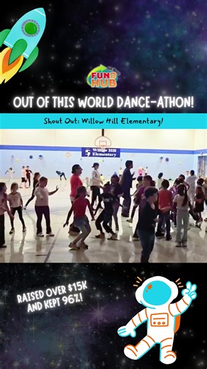 Check out the energy from Willow Hill, who hosted an outer space-themed Dance-Athon and raised over $15K while keeping 96% with FundHub! Proof that winter is the brrrr-fect season to bring the fun inside and let students move, celebrate, and have a blast together. * * * #SchoolFundraising #DanceAthon #GetMovinFundraising #FundraisingIdeas