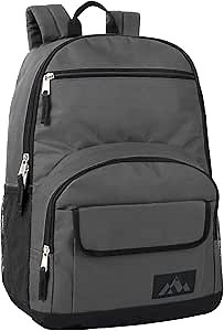Amazon.com | Trail maker Multi Pocket Colorful Travel and College Backpacks with Padded Straps, Side Pockets (Grey) | Backpacks