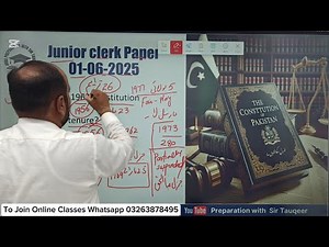 PPSC Junior Clerk Paper 01-06-2025 Solved || SPSC FPSC KPPSC NTS GK One Paper MCQs CSS Preparation