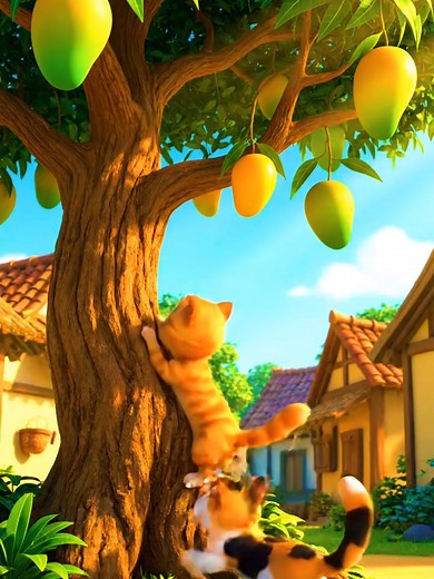 Kitten on a Mango Tree