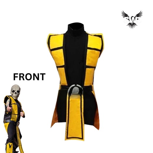 Yellow & Black Faux Leather Ninja Costume Vest | Sleeveless Martial Arts Tunic | Cosplay Fighting Outfit - Etsy
