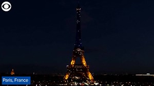The Eiffel Tower in Paris, France, was illuminated in blue and yellow on Friday (2/25). The city's mayor said it was an act of solidarity with Ukraine amid Russia's attack on the country. | KTVN 2 News