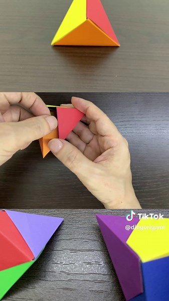 Tetraedro doble: Tutorial de origami fácil