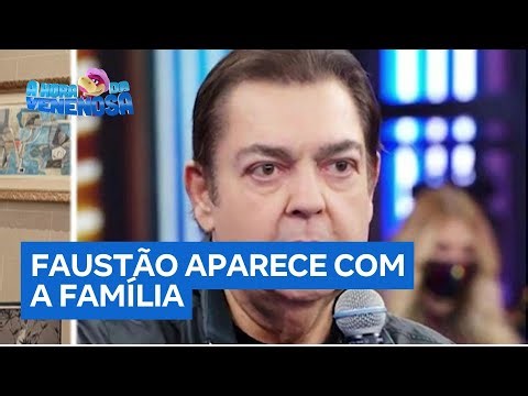 Faustão appears smiling alongside his family at his son's 22nd birthday party.