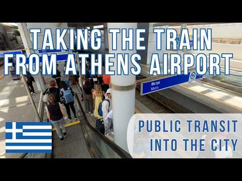 Athens Airport - Taking the Train Into the City (Greece)