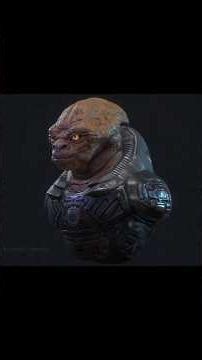3D Alien Bust #shorts #substance_painter #zbrush #blender