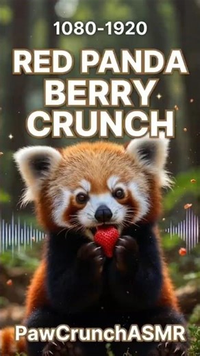 Red Panda Eating Strawberries ASMR 🦊🍓 Fluffy Forest Crunch! | #pawcrunchasmr #funny