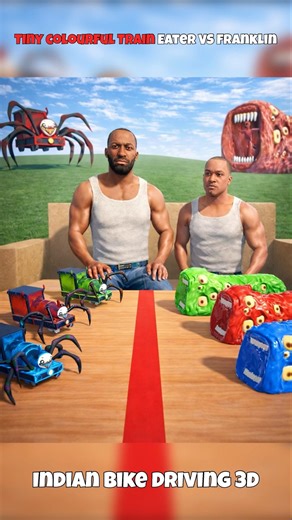 Tiny Colourful Train Eater Vs Franklin #franklin #gta #shorts #shortsfeed