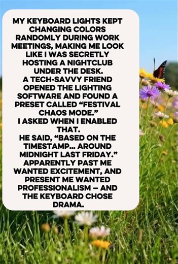 My keyboard turned into a nightclub during a meeting…