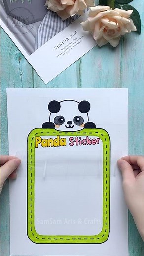 DIY TRANSPARENT STICKERS / HOW TO MAKE A CUTE PANDA TRANSPARENT STICKERS / HOMEMADE STICKER #Shorts