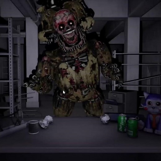 Nightmare Freddy Springlock with William Afton Inside - FNaC 2 (FNaF Jumpscares)
