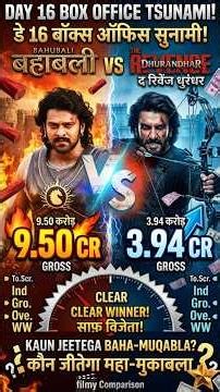 Dhurandhar 2 vs Baahubali 2 Day 16 Official Worldwide Box Office Collection Comparison #shorts।।
