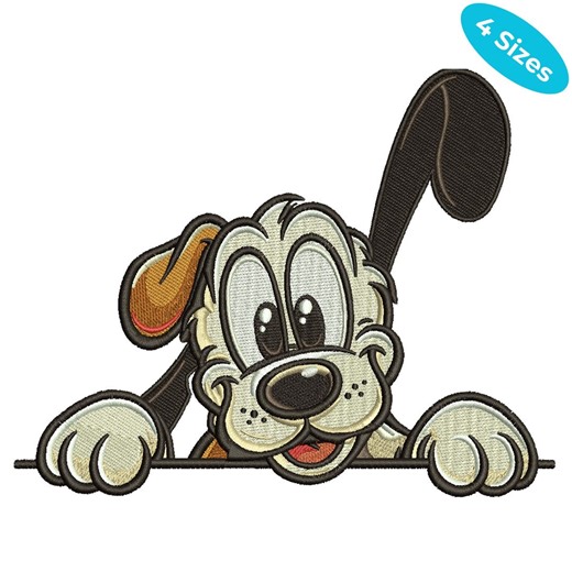 Dogs Embroidery Design, Cute Puppy Embroidery Design, Peeking Dog Machine Embroidery, 4 Sizes, Instant Download - Etsy