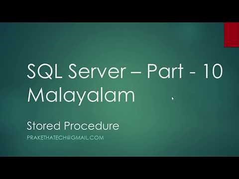 SQL Server Part 10 |Store Procedure| Malayalam