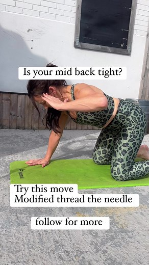 1.8K views | Is your mid back tight? Try this Fitness Pilates Thread the needle exercise x 4 times on each side and FOLLOW for more exercises, and workouts #back #workoutfromhome #fitnesspilates | Rachel Holmes | Facebook