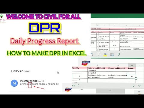 DPR | How to Prepare Daily Progress Report in EXCEL | Daily Progress Report| CIVIL FOR ALL