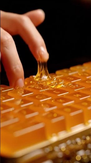 Satisfying ASMR Honey Keyboard Typing 🍯✨ | AI Honeycomb Keyboard Sounds