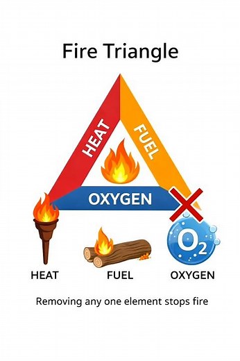 Fire Triangle Explained | Heat, Fuel & Oxygen | Fire Safety Basics| #safetyfirst #firesafety #viral