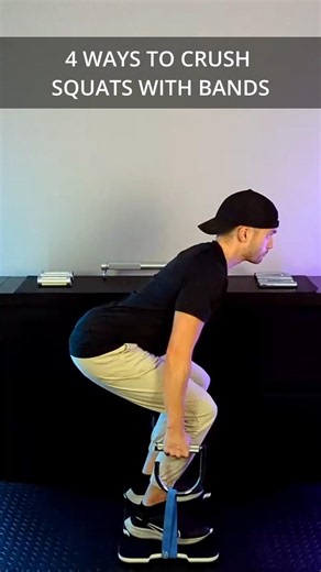 Here's 4 ways to crush squats with bands #homeworkout #resistancebandsworkout #fitness #squats