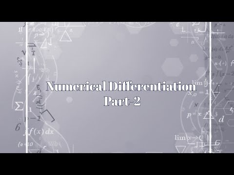 Numerical Differentiation Part-2