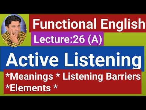 Active Listening| Effective Listening| Functional English| Listening Barriers| How to Overcome?|