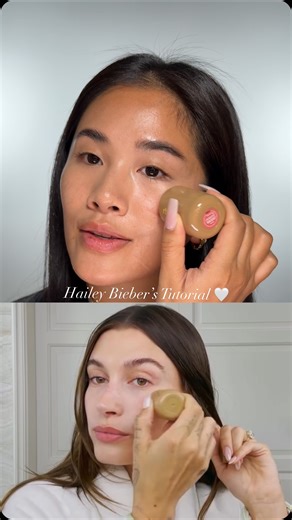Ling.KT on Instagram: "Thought it’d be fun to follow @haileybieber Vogue makeup tutorial! I actually really liked how this look came out even though we look nothing alike  Rhode products: Glaze mist Glaze milk Pocket blush in tan lines Lip shape in flex @chanel.beauty concealer @anastasiabeverlyhills brow gel @kosas brightening concealer @dr.altheaglobal spf 50 #rhode #haileybieber"