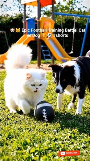 🐶🐱 Epic Football Training Battle! Cat vs Dog 🏆⚽ #shorts #dog #cat