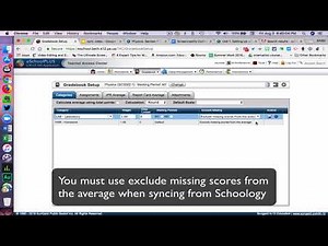Schoology/eSchool Sync Video 1: eSchoolPLUS/Teacher Access Center Gradebook Setup