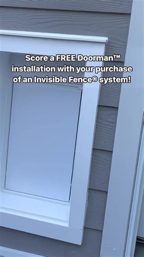 1.7K views · 19 reactions | Give your pet the option to come and go as they please with the Doorman™ Electronic Pet Door!  Perfect for potty training, this pet door is durable, insulated, and can be set to only open with the pets' collar  Enjoy FREE installation with a purchase of an Invisible Fence® Outdoor Solution  Participating dealers only, offer ends 1/31: https://hubs.la/Q02g0Kd60 | Invisible Fence Brand | Facebook