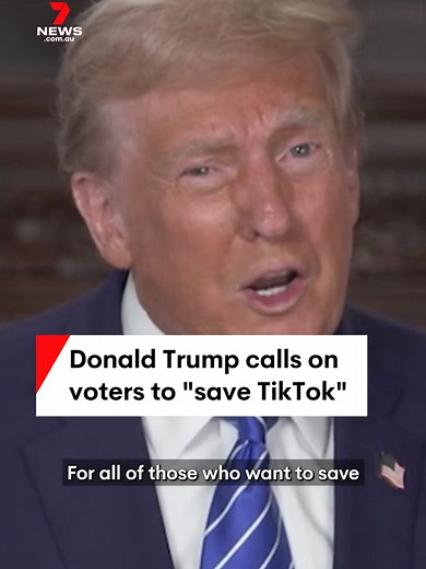 Donald Trump has made a plea to young voters to save TikTok by voting for him. In April a measure to outlaw the app won congressional approval and was signed off by President Biden. Kamala Harris has a commanding lead with younger voters ahead of Trump 50-34 and the former president is hoping he can capture the 10 per cent who said they wouldn't vote in the upcoming election. #trump #harris #kamalaharris #donaldtrump#tiktok#7NEWS