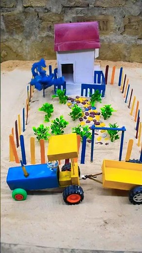 DIY Farming Model | Tractor, Farmhouse & Mini Garden Project | Best School Project Idea
