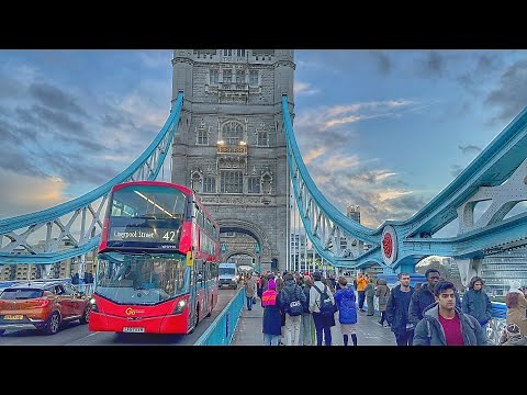England, London Walk | Tower Bridge to Westminster Bridge, Big Ben, London Eye [4K HDR]