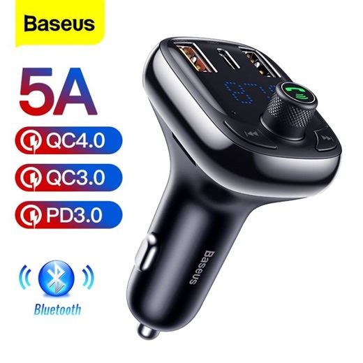 Baseus FM Transmitter Bluetooth 5.0 Handsfree Car Kit Audio MP3 Player With PPS QC3.0 QC4.0 5A Fast Charger Auto FM Modulator | Lazada PH
