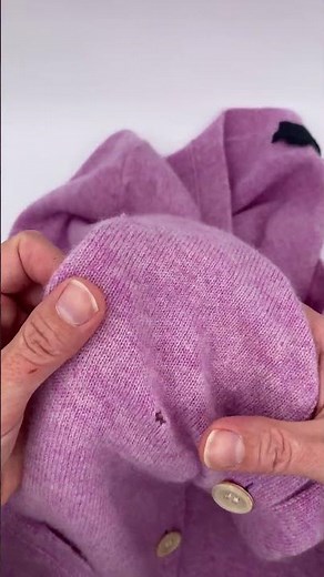 Repairing a hole in a cashmere sweater #clothingrepair #mending #knitwear