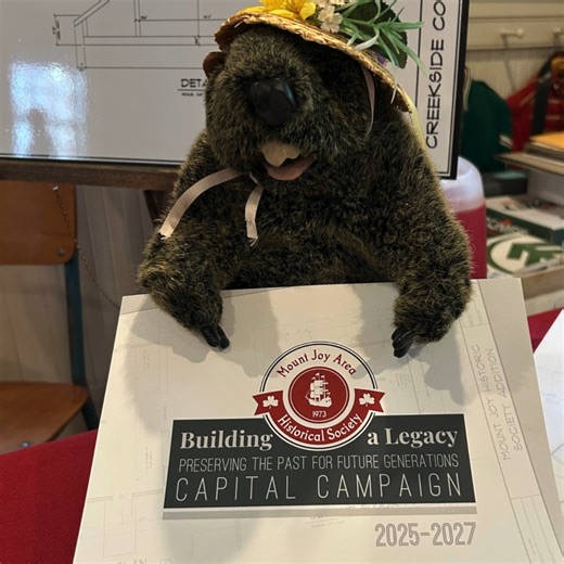 Mount Joy Minnie stopped by the Mount Joy Area Historical Society’s Open House on Sunday to tour the schoolhouse and museum and learn about their capital campaign - and to enjoy some apple pie and ice cream courtesy of The Gathering Place! 🥧🍦 Fifty years ago, the Historical Society was founded to preserve Mount Joy’s history. Their growing collection—school records, memorabilia, and more—has filled their space, and the church and schoolhouse need updates. Donations to the campaign will help th