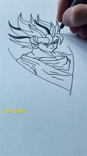 Goku fan art process start to finish #anime #art #sketch