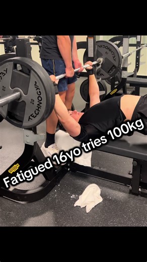 16-Year-Old's 100kg Bench Press Challenge