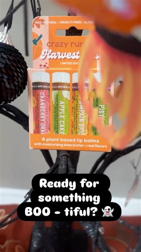 11K views |  Fall in Love with Crazy Rumors' Lip Balms! Get a FREE Candy Corn lip balm with every order of the Harvest Mix Set Savor the season with:  Pistachio – Smooth, nutty, and unexpectedly cozy  Apple Cake – Sweet and freshly baked  Pumpkin Spice – The ultimate fall favorite  Cranberry Orange – A tangy, fruity delight | Crazy Rumors | Facebook