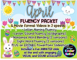 April Fluency Videos & Editable Powerpoint Slideshow PACKET