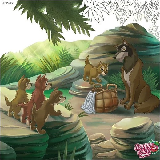 Happy Color - The Jungle Book 1967 Films: Mowgli Joins The Wolf Pack (Disney Pics)