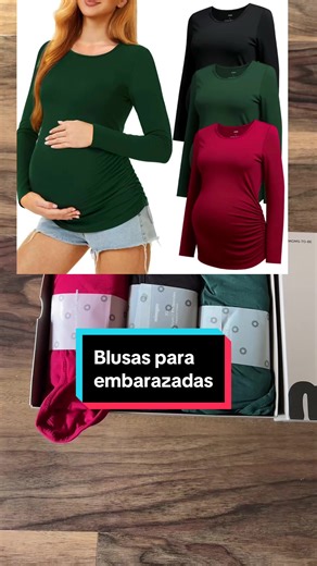 Paquete de 3 blusas de embarazadas súper buena calidad elastizadas. #blusas #embarazada #mujeres #barriga #calidad