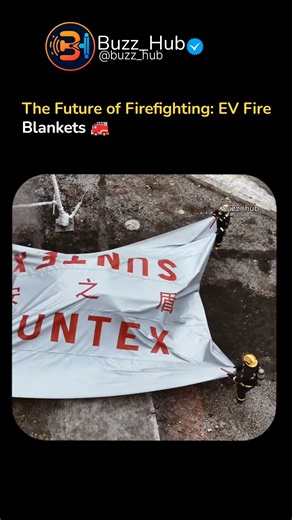 The Chinese developed a fire blanket for Electric Vehicles.#fireblanket #firefighter #fire #viral